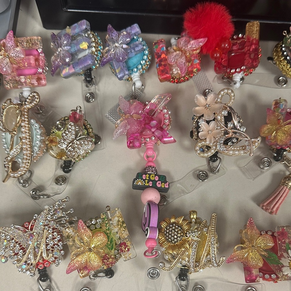 Colorful Decorative Initial Badge Clips